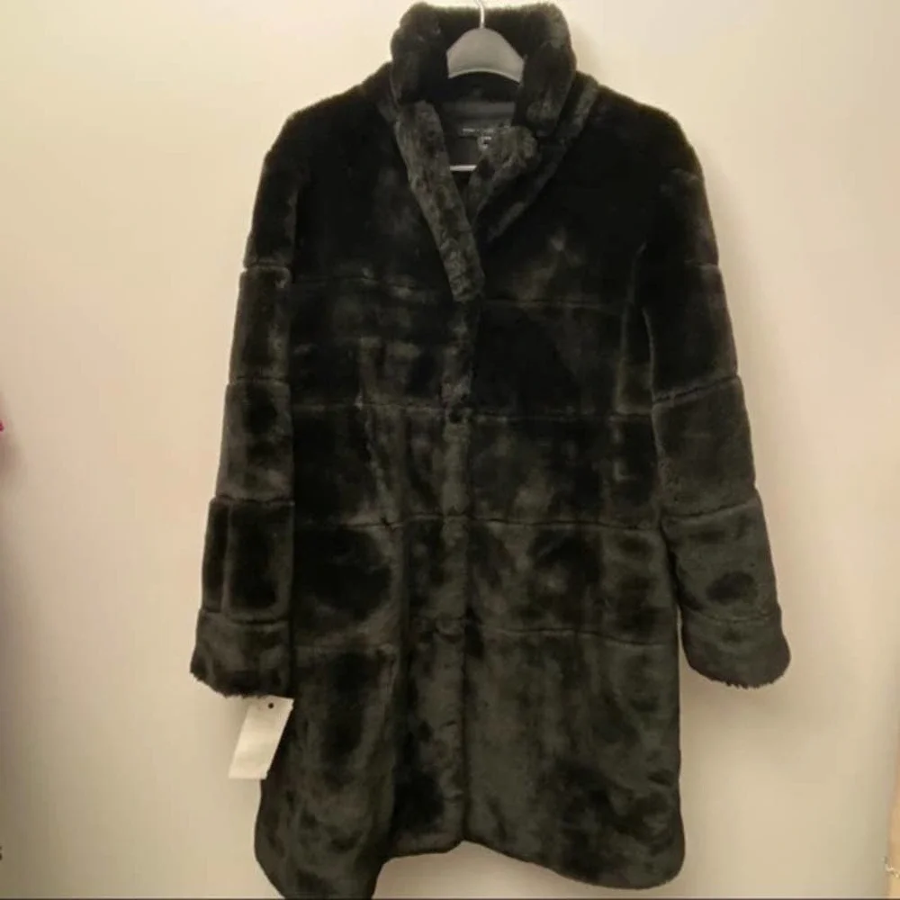 MARC JACOBS NEW Black Mink Fur Full Length Plush Coat! M/L RARE!! LUXE FAUX FUR - Picture 8 of 8